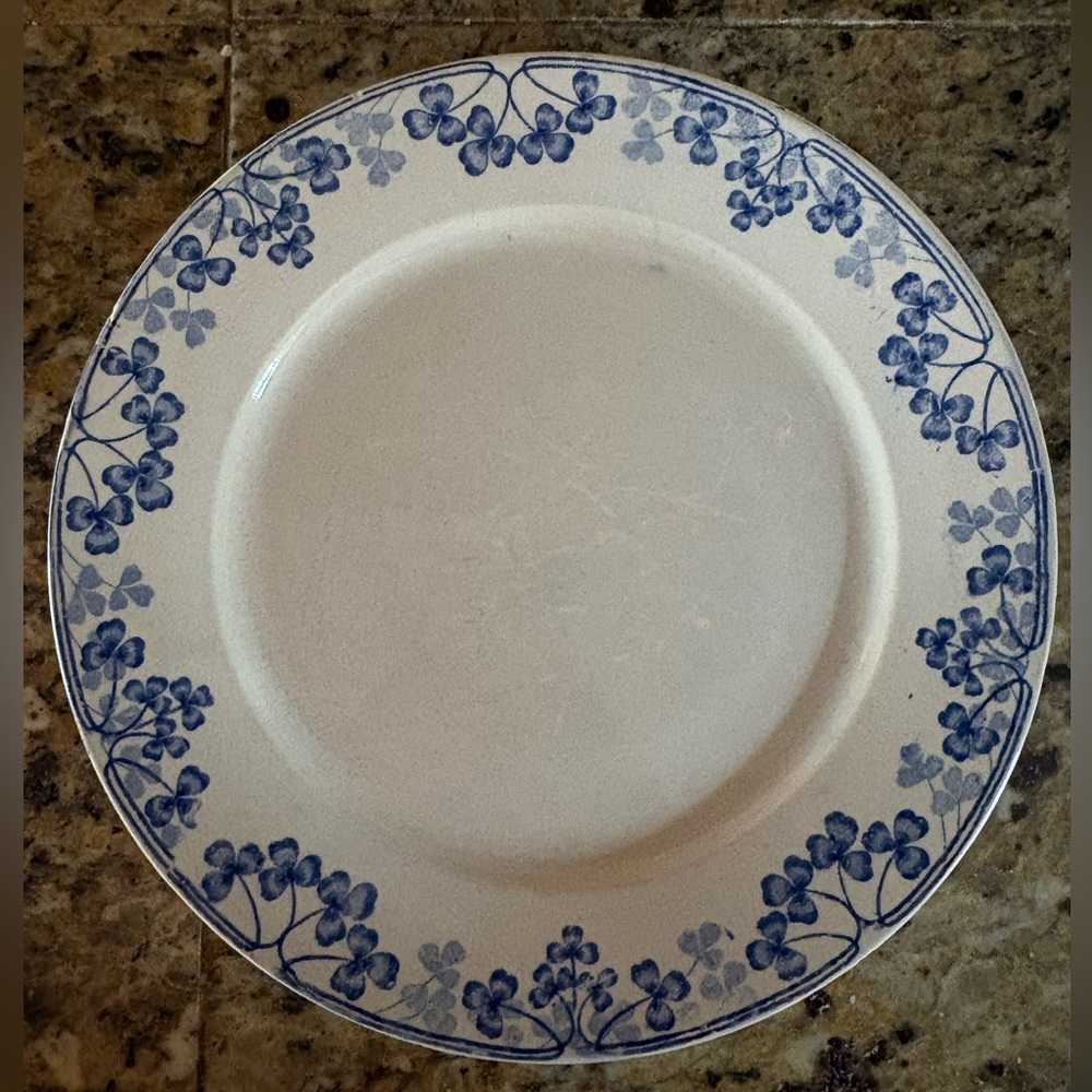 Vintage Blue Floral Dinner Plate